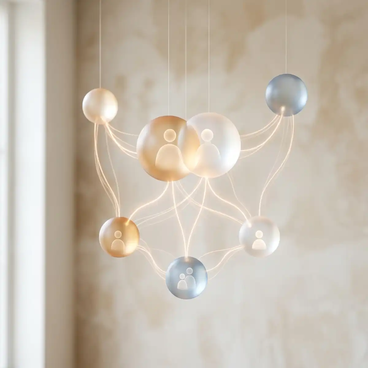 Aile dizimi seansı temsil eden minimalist ve artistik görsel